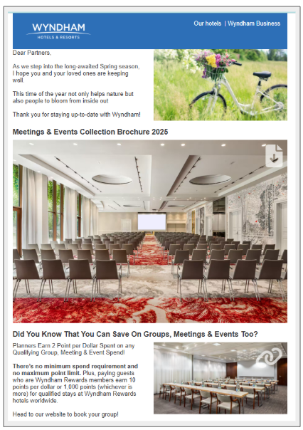Wyndham Nurturing Email